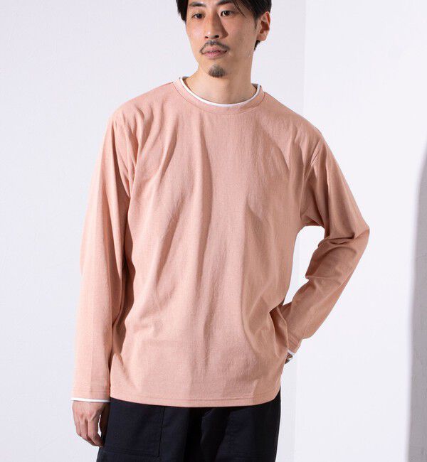 GLOSTER「【GLOSTER/グロスター】フェード加工 天竺 フェイクレイヤード ロングスリーブTシャツ ロンT」|Tシャツ・カットソー|