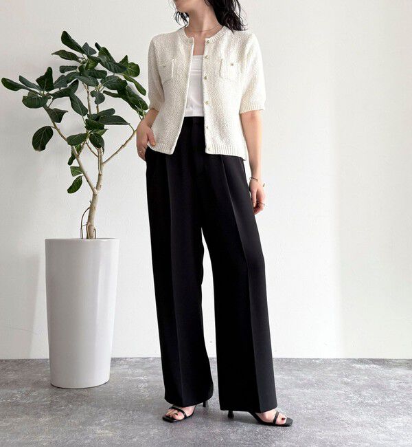 fredy emue「テープヤーン半袖ニットジャケット」|カーディガン|