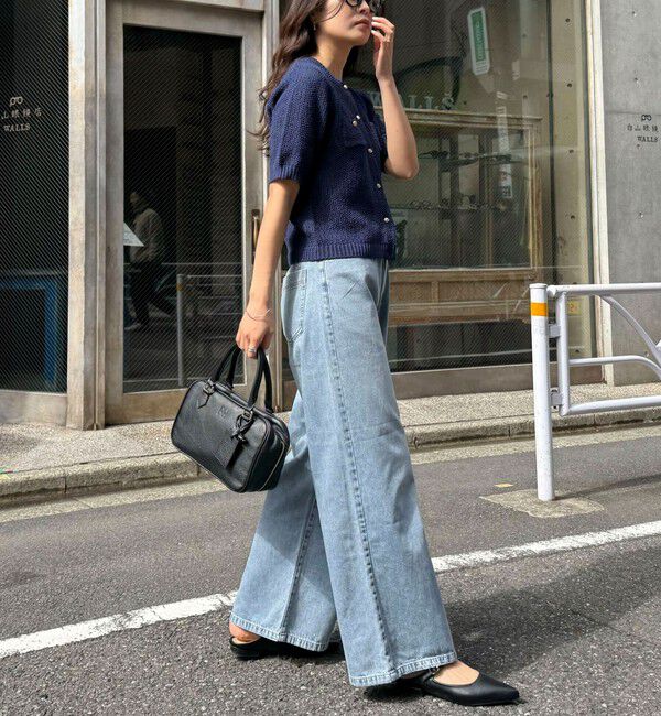 fredy emue「テープヤーン半袖ニットジャケット」|カーディガン|