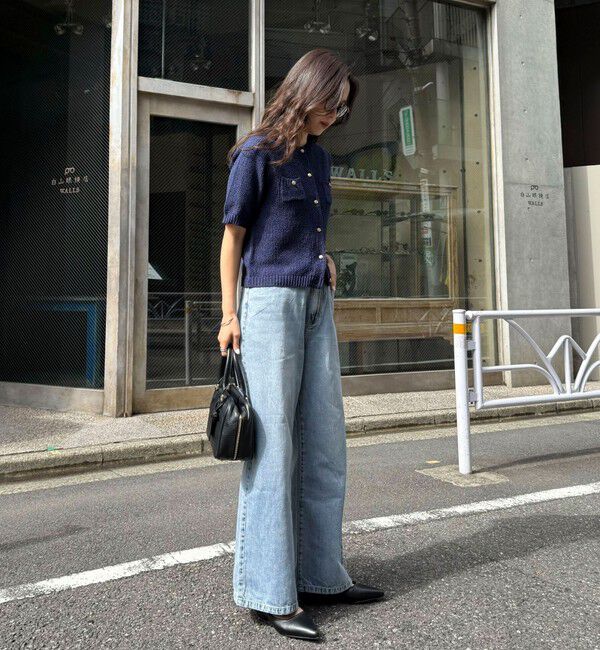 fredy emue「テープヤーン半袖ニットジャケット」|カーディガン|