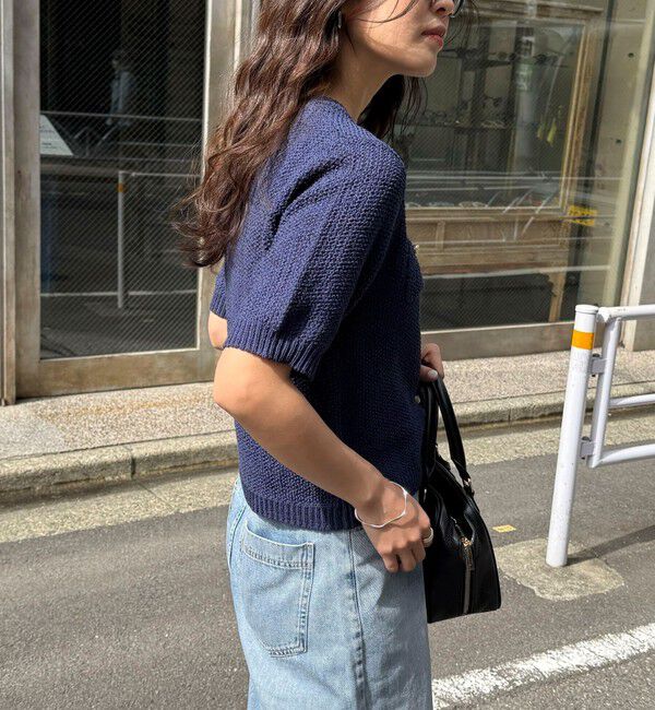 fredy emue「テープヤーン半袖ニットジャケット」|カーディガン|