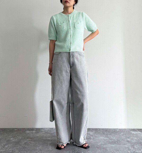 fredy emue「テープヤーン半袖ニットジャケット」|カーディガン|