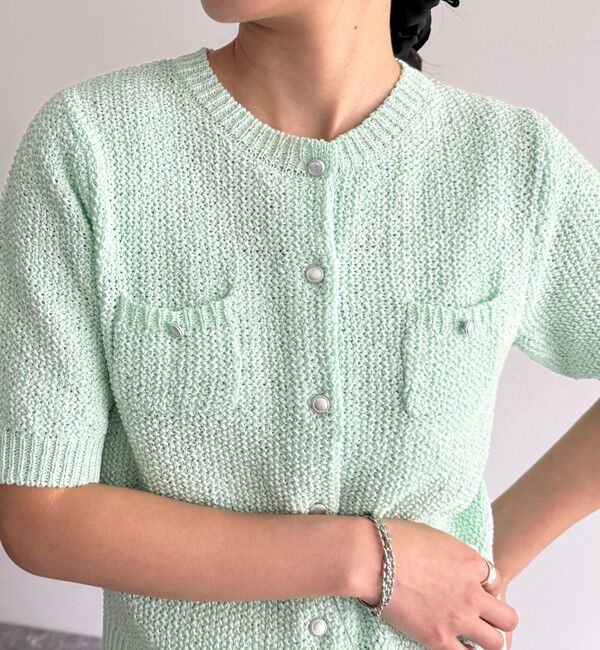 fredy emue「テープヤーン半袖ニットジャケット」|カーディガン|