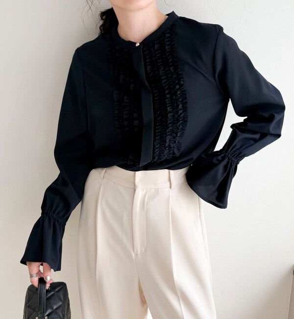 fredy emue「前フリルジョーゼットブラウス」|シャツ・ブラウス|