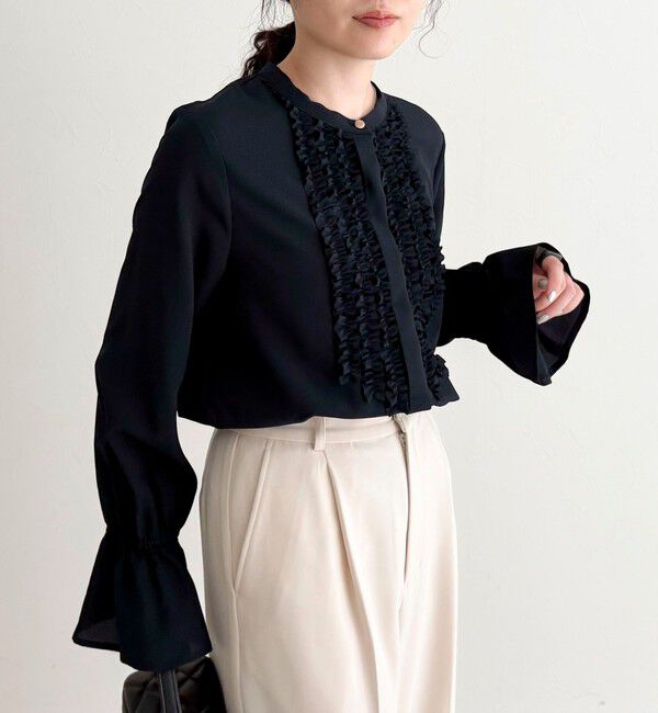 fredy emue「前フリルジョーゼットブラウス」|シャツ・ブラウス|