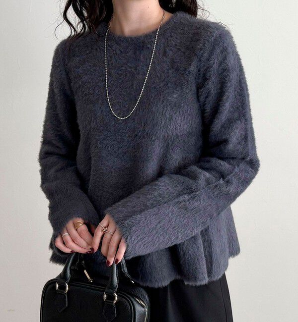 fredy emue「シャギーペプラムニットプルオーバー」|ニット・セーター|