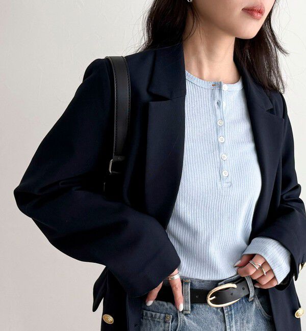 fredy emue「シアーテレコヘンリーネックプルオーバー」|Tシャツ・カットソー|サックスブルー