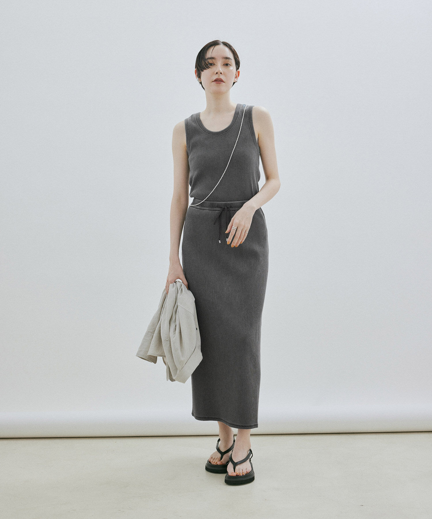 SALON adam et rope'「【セットアップ対応】ガーメントダイリブタンクトップ/ノースリーブプルオーバー」|タンクトップ|