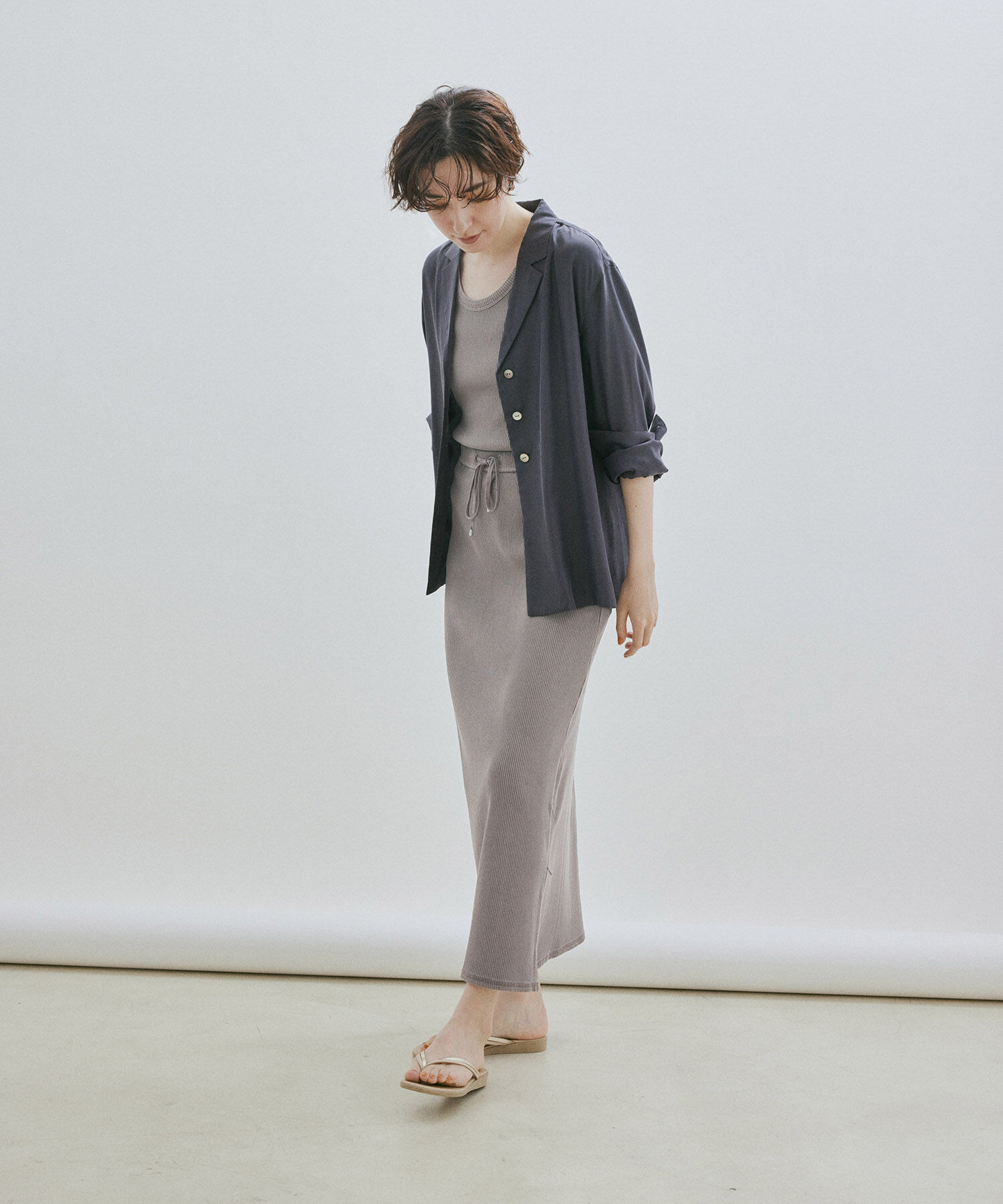 SALON adam et rope'「【セットアップ対応】ガーメントダイリブタンクトップ/ノースリーブプルオーバー」|タンクトップ|