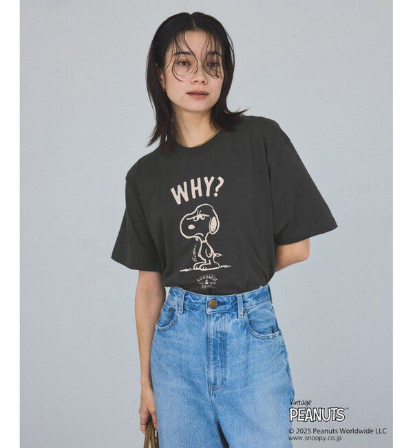 SALON adam et rope'「【WEB限定】PEANUTS&times;SALON anniversary Tシャツ」|Tシャツ・カットソー|チャコール(06)
