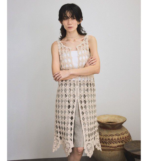 SALON adam et rope'「クロシェニットワンピース」|ワンピース|