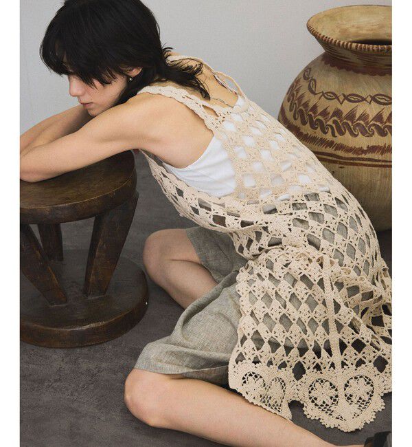 SALON adam et rope'「クロシェニットワンピース」|ワンピース|