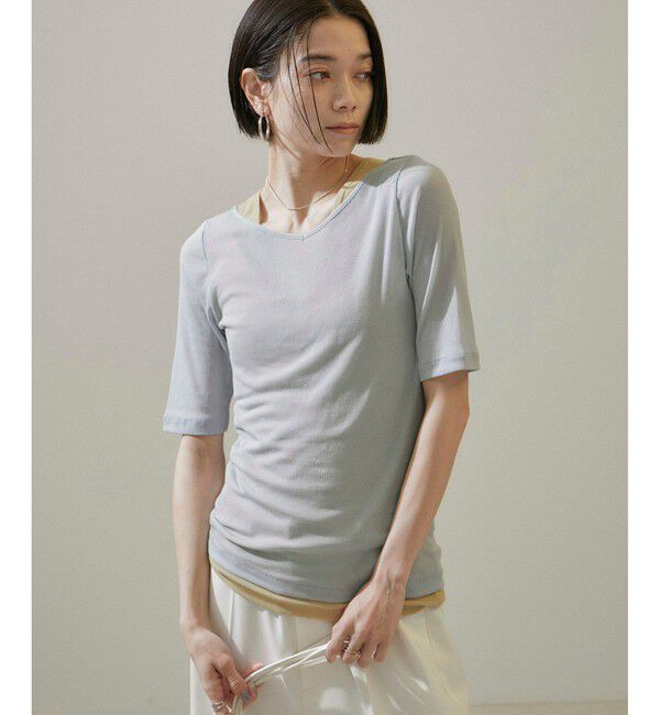 SALON adam et rope'「nu=layerジェントルVネックシアーTシャツ」|Tシャツ・カットソー|