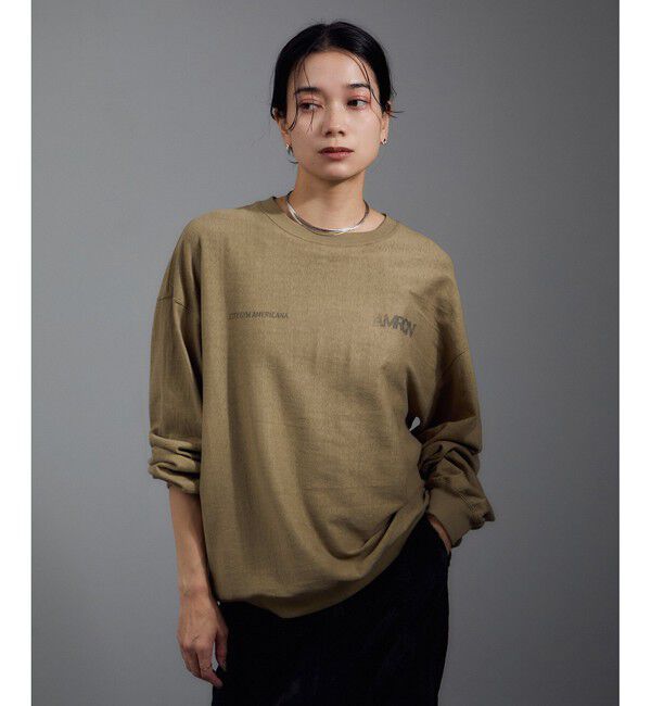 SALON adam et rope'「【Americana（アメリカーナ）】リバースウィーブ L/S T／ロングスリーブTシャツ」|Tシャツ・カットソー|ベージュ(27)