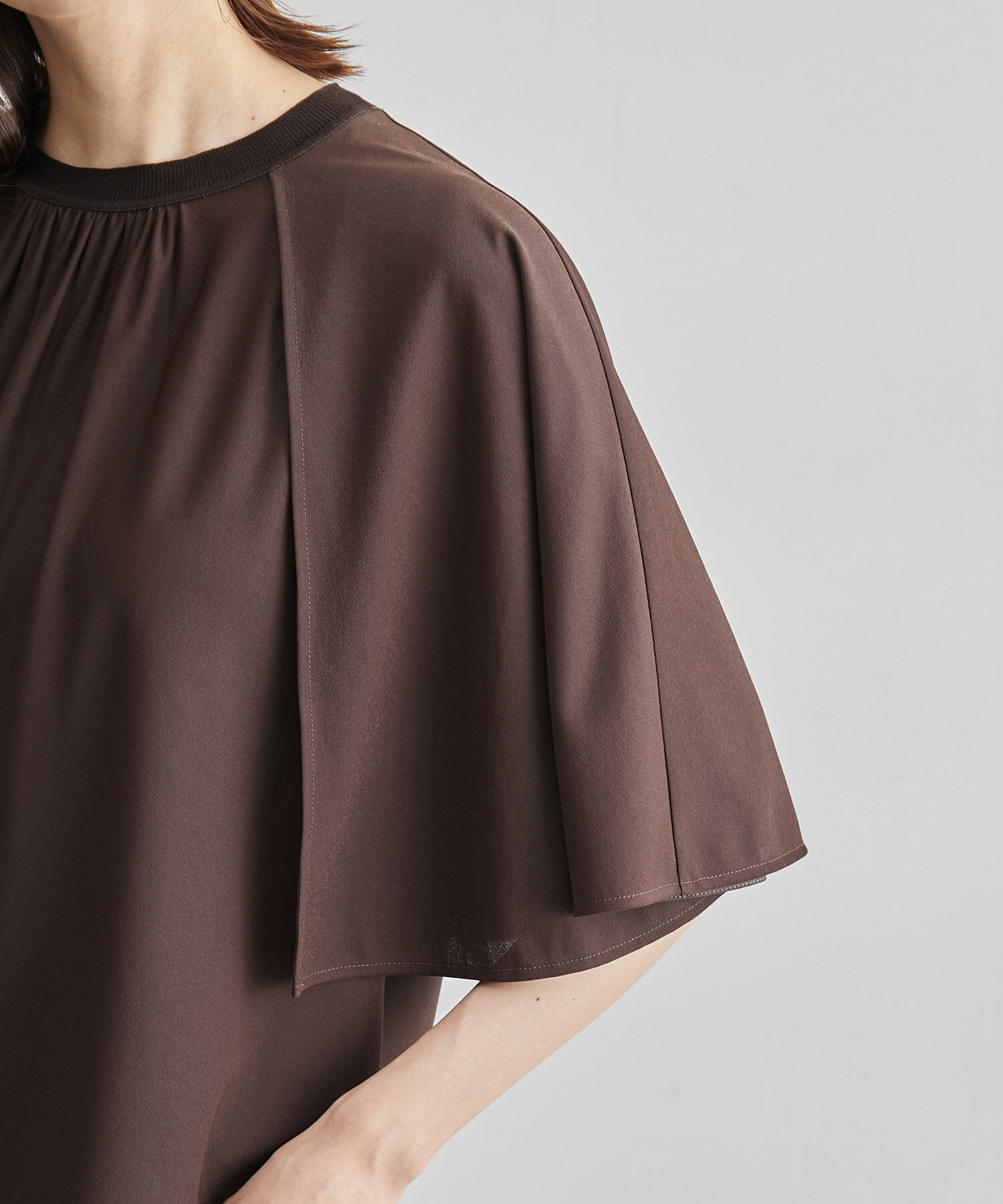 ROPE「【洗える】ケープスリーブカットーソー」|Tシャツ・カットソー|