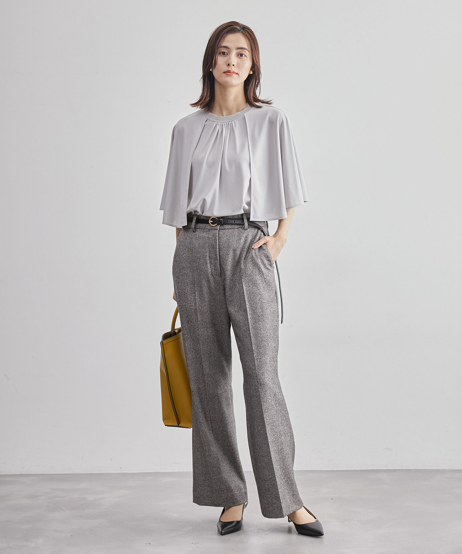 ROPE「【洗える】ケープスリーブカットーソー」|Tシャツ・カットソー|