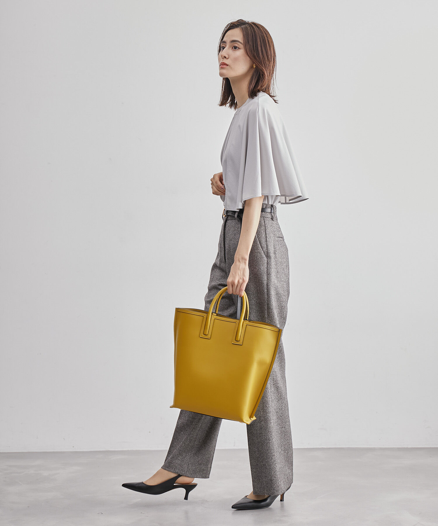 ROPE「【洗える】ケープスリーブカットーソー」|Tシャツ・カットソー|