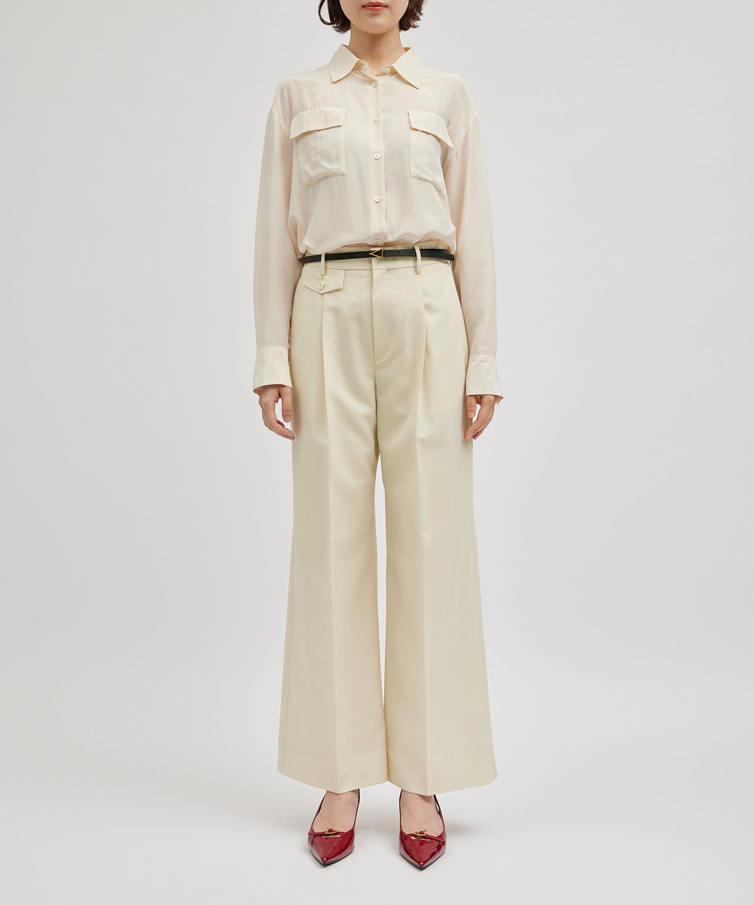 ROPE「ウールモヘヤセミフレアパンツ/セットアップ対応」|その他|