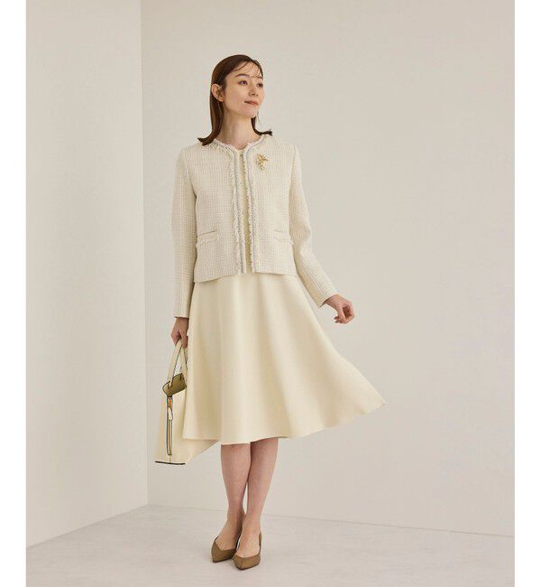 ROPE「【雑誌掲載】ミックスツイードノーカラージャケット」|ノーカラージャケット|