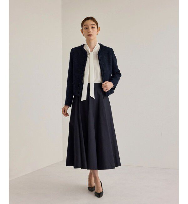 ROPE「【雑誌掲載】ミックスツイードノーカラージャケット」|ノーカラージャケット|