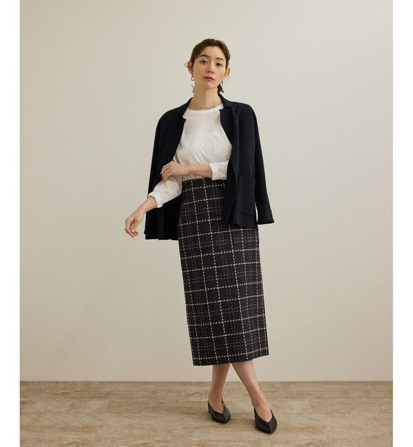 ROPE「【洗える】コットンプレーティング天竺カーブスリーブカットソー」|Tシャツ・カットソー|