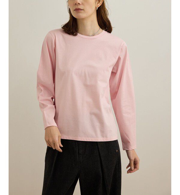 ROPE「【洗える】コットンプレーティング天竺カーブスリーブカットソー」|Tシャツ・カットソー|