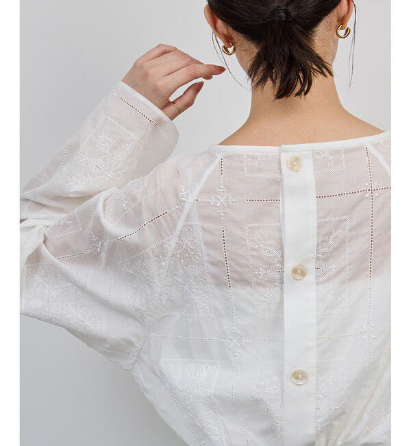 ROPE「コットンエンブロイダリーレース刺繍ブラウス」|シャツ・ブラウス|
