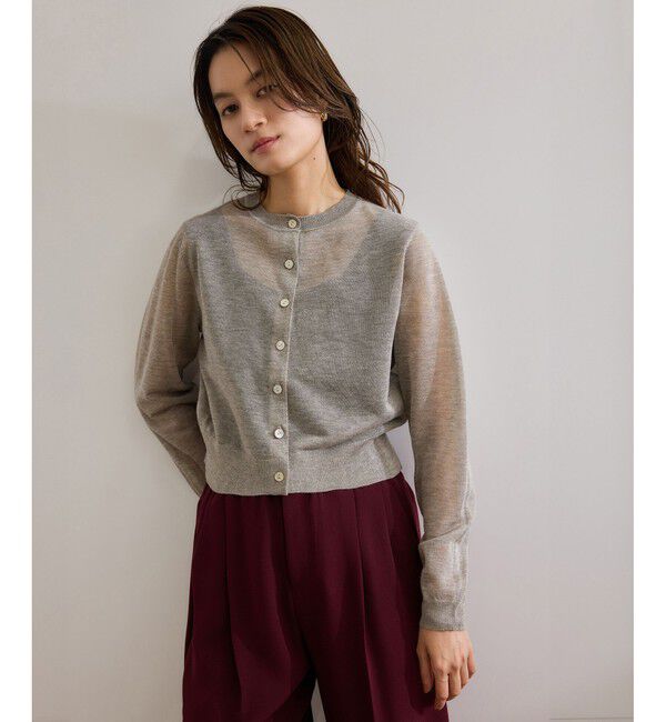 ROPE「【洗える】LEVITAクルーネックシアーカーディガン」|カーディガン|