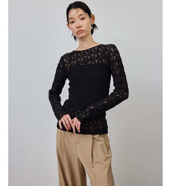 ROPE「ストレッチレースカットソー/イージーケア」|Tシャツ・カットソー|