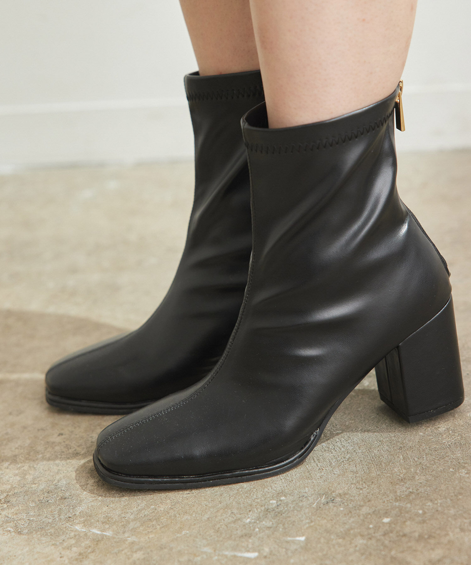 Juze「柔らかく足にフィット。スクエアトゥストレッチブーツ」|その他|