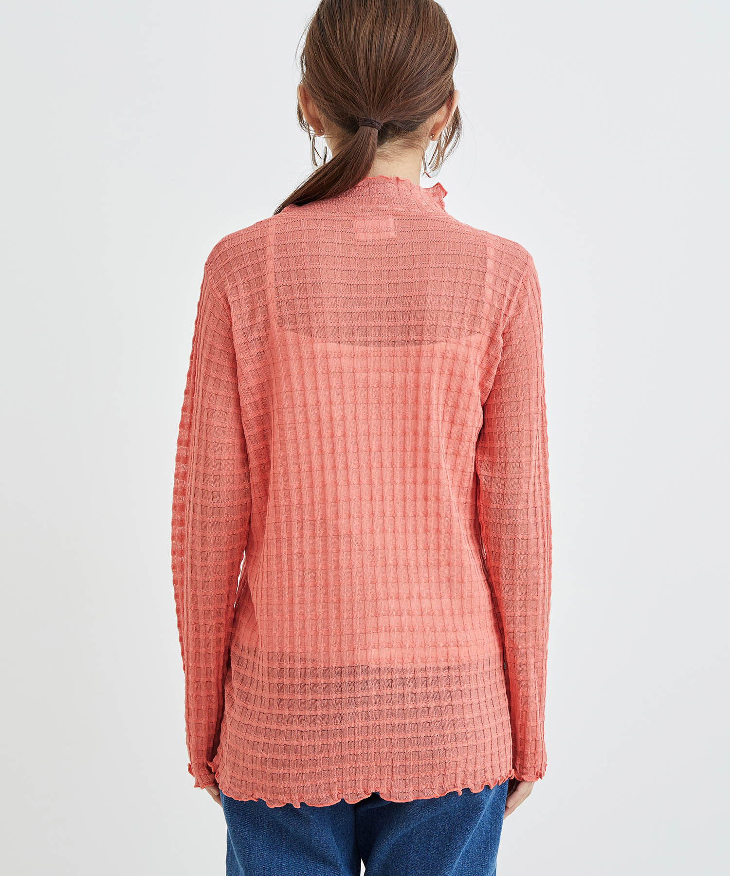 vis-a-vis「【WEB限定】シアーチェックタートルネックプルオーバー」|Tシャツ・カットソー|