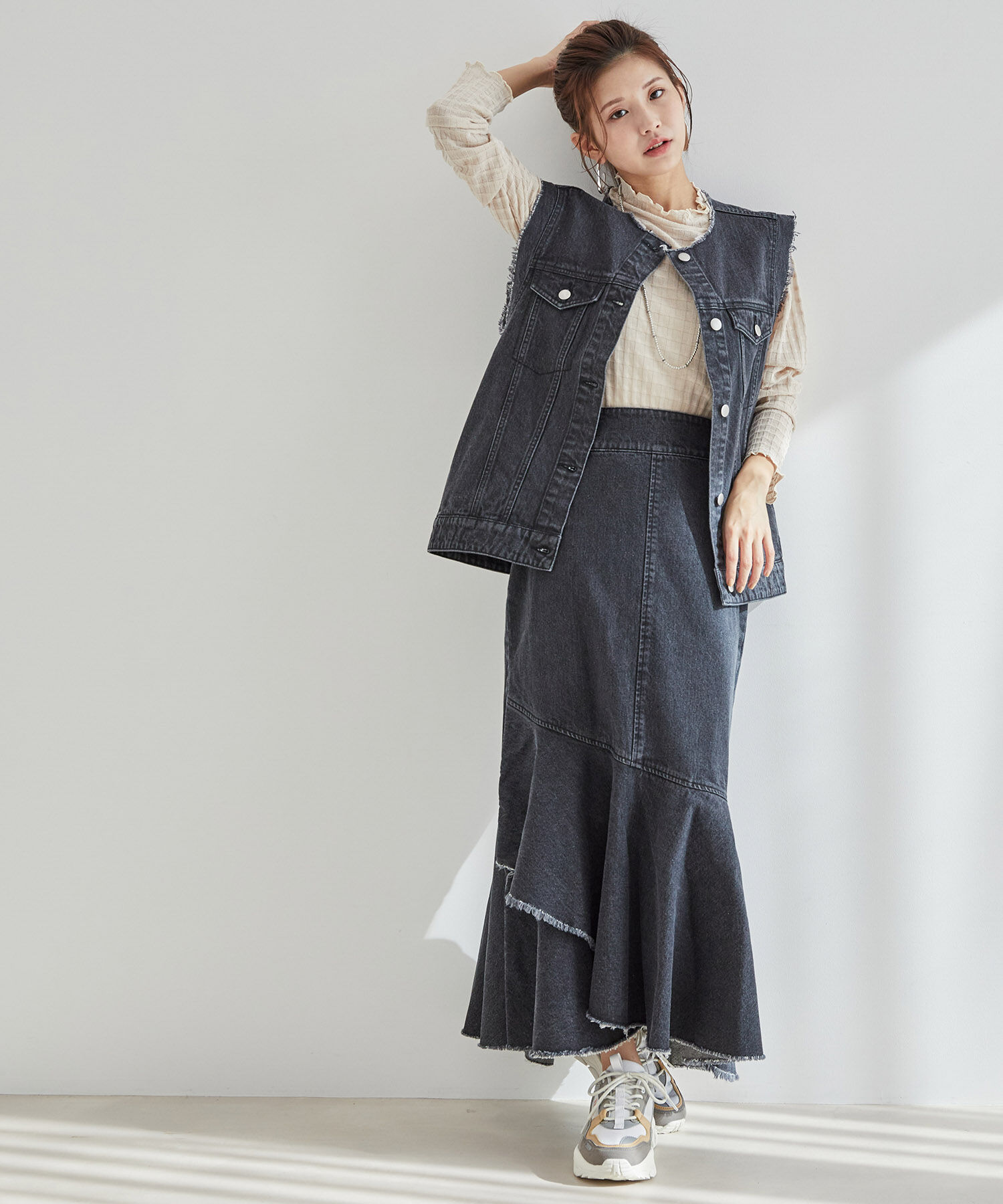 vis-a-vis「【WEB限定】シアーチェックタートルネックプルオーバー」|Tシャツ・カットソー|