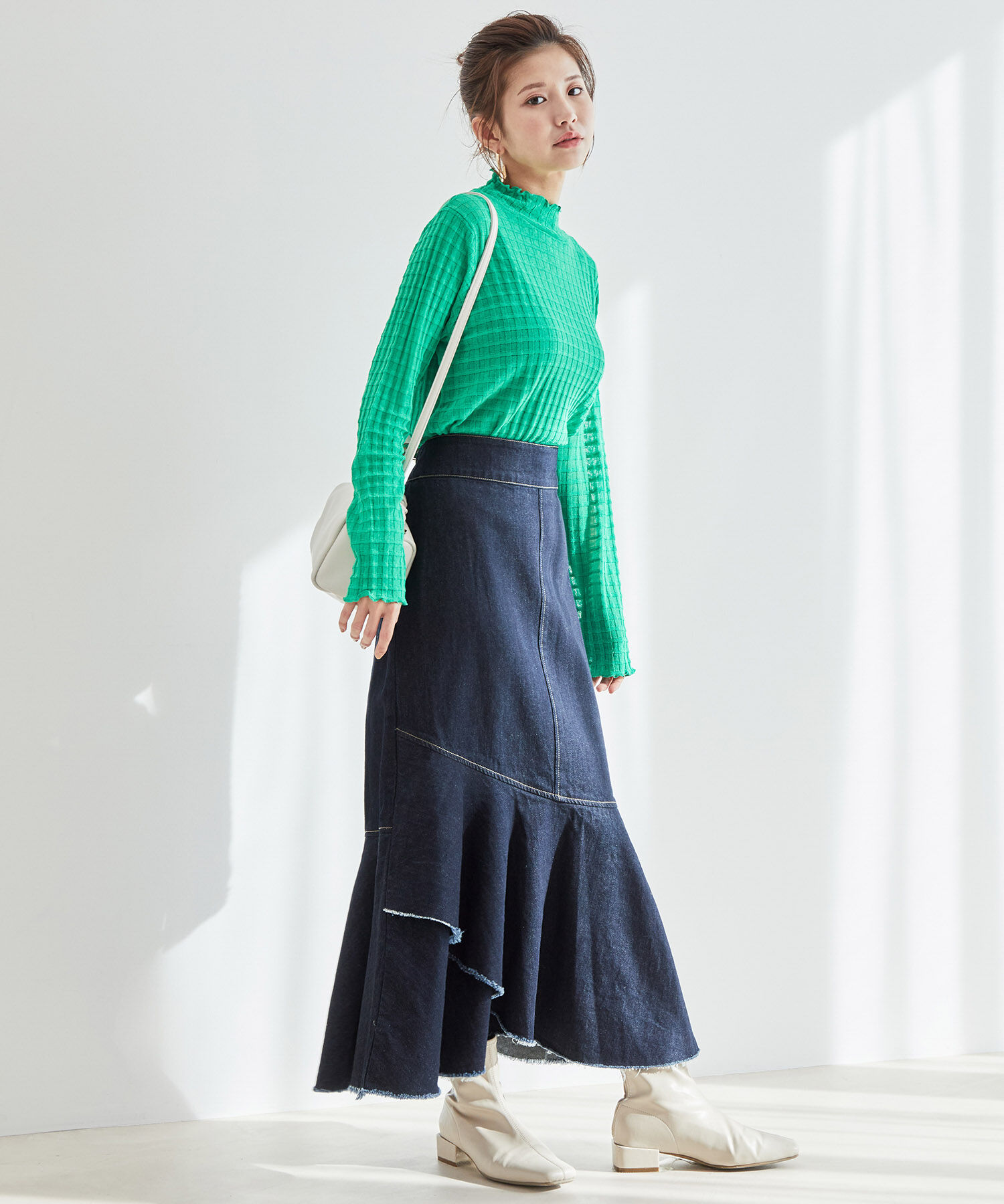 vis-a-vis「【WEB限定】シアーチェックタートルネックプルオーバー」|Tシャツ・カットソー|