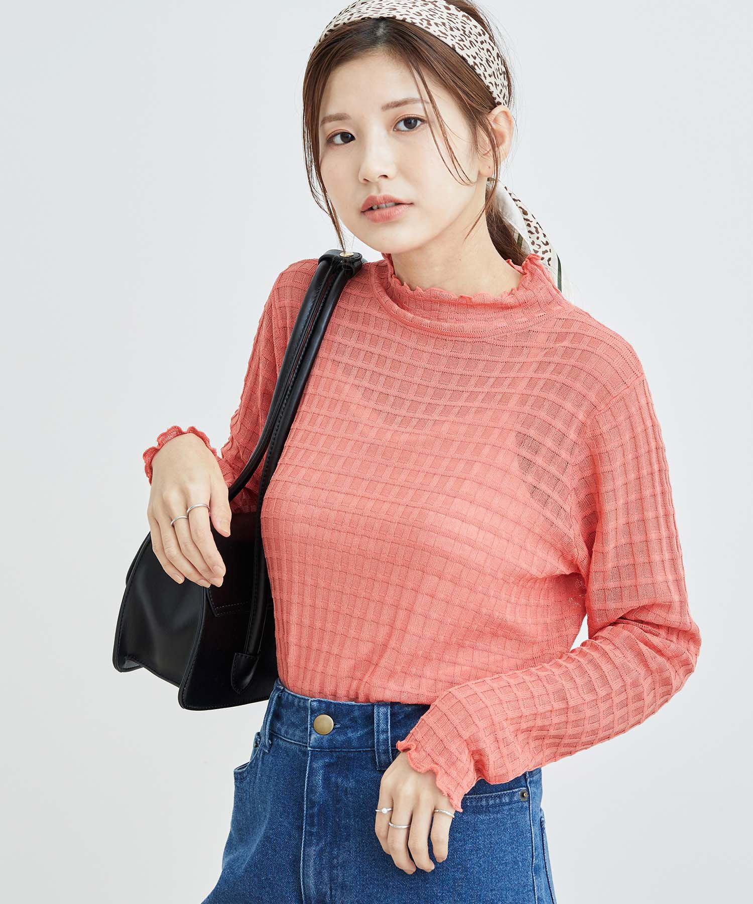 vis-a-vis「【WEB限定】シアーチェックタートルネックプルオーバー」|Tシャツ・カットソー|