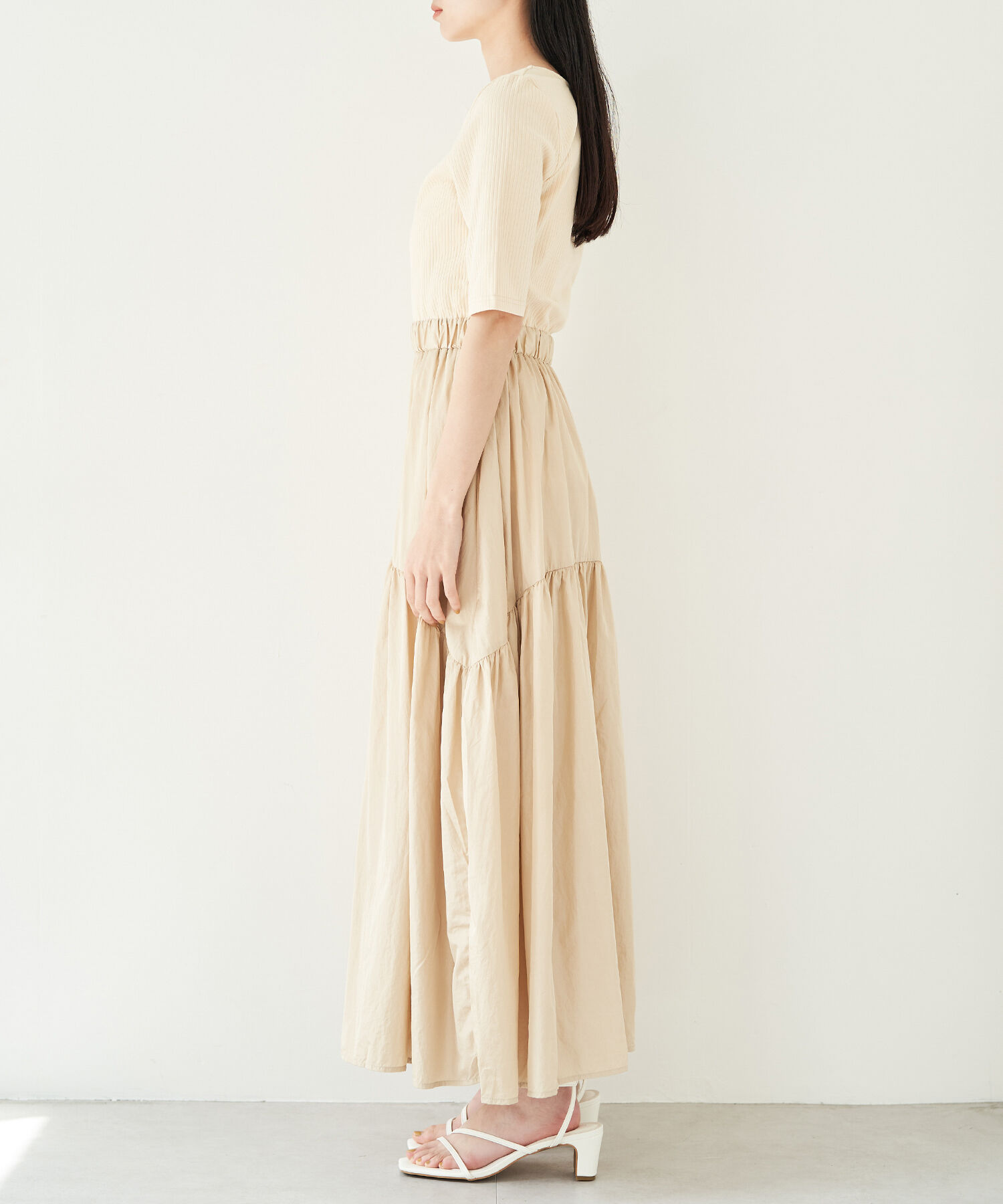 VIS「前後2WAY異素材ドッキングワンピース」|ワンピース|