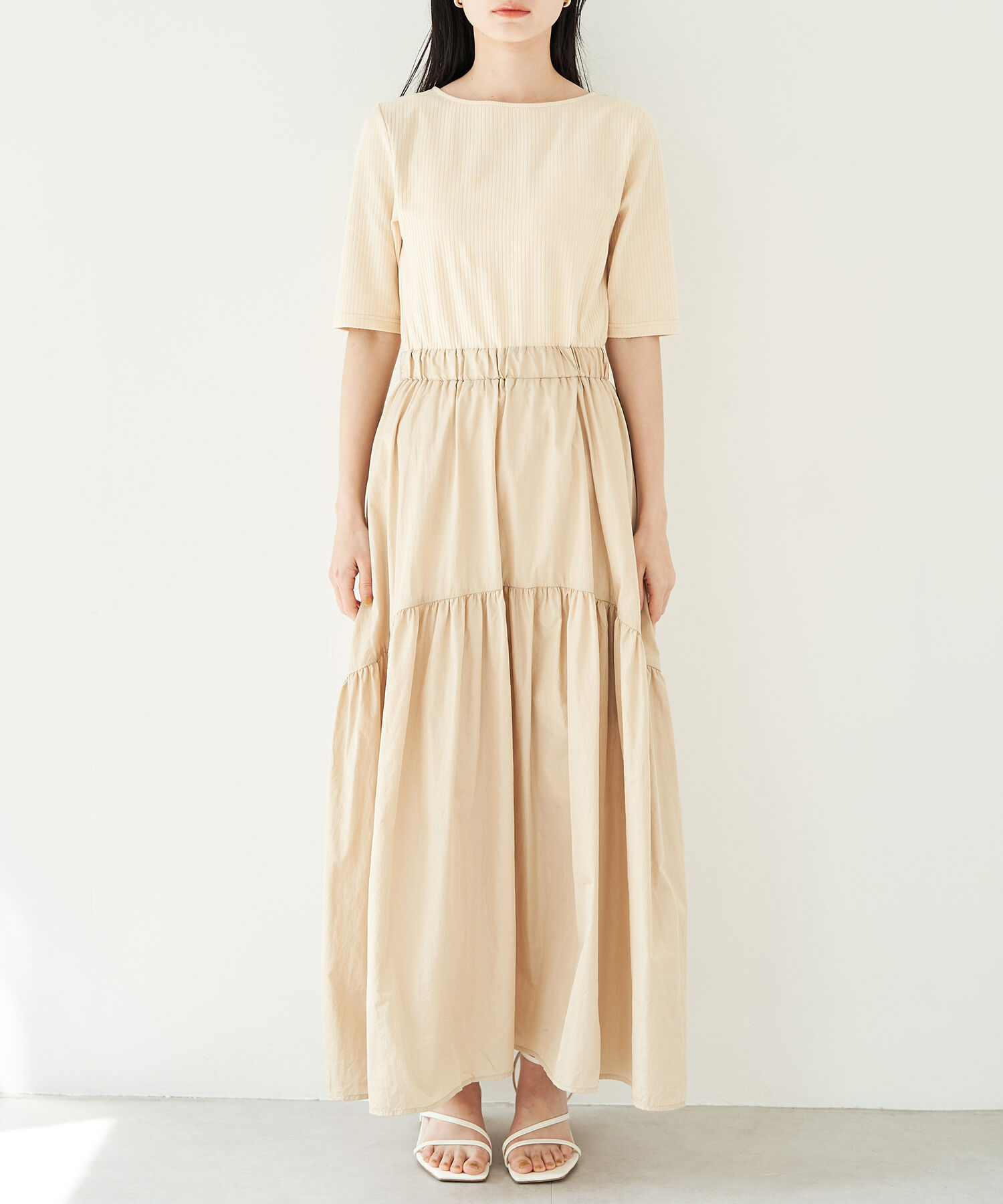 VIS「前後2WAY異素材ドッキングワンピース」|ワンピース|