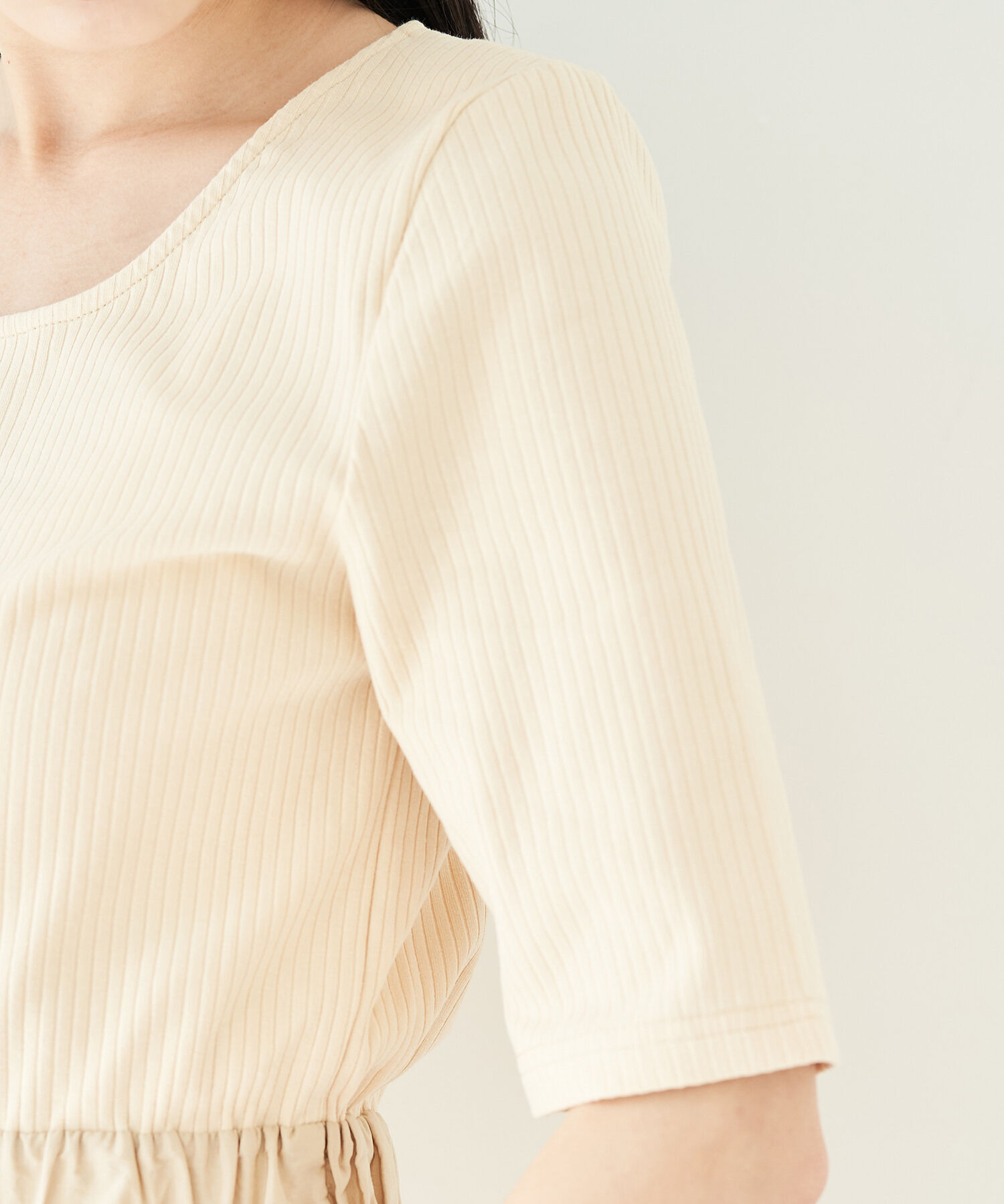 VIS「前後2WAY異素材ドッキングワンピース」|ワンピース|