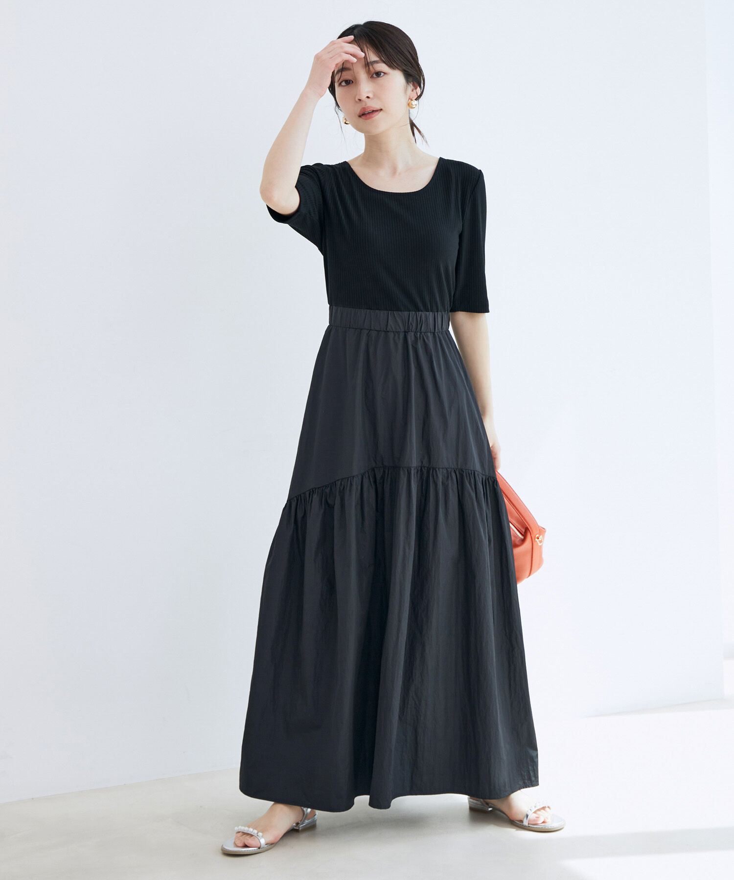 VIS「前後2WAY異素材ドッキングワンピース」|ワンピース|