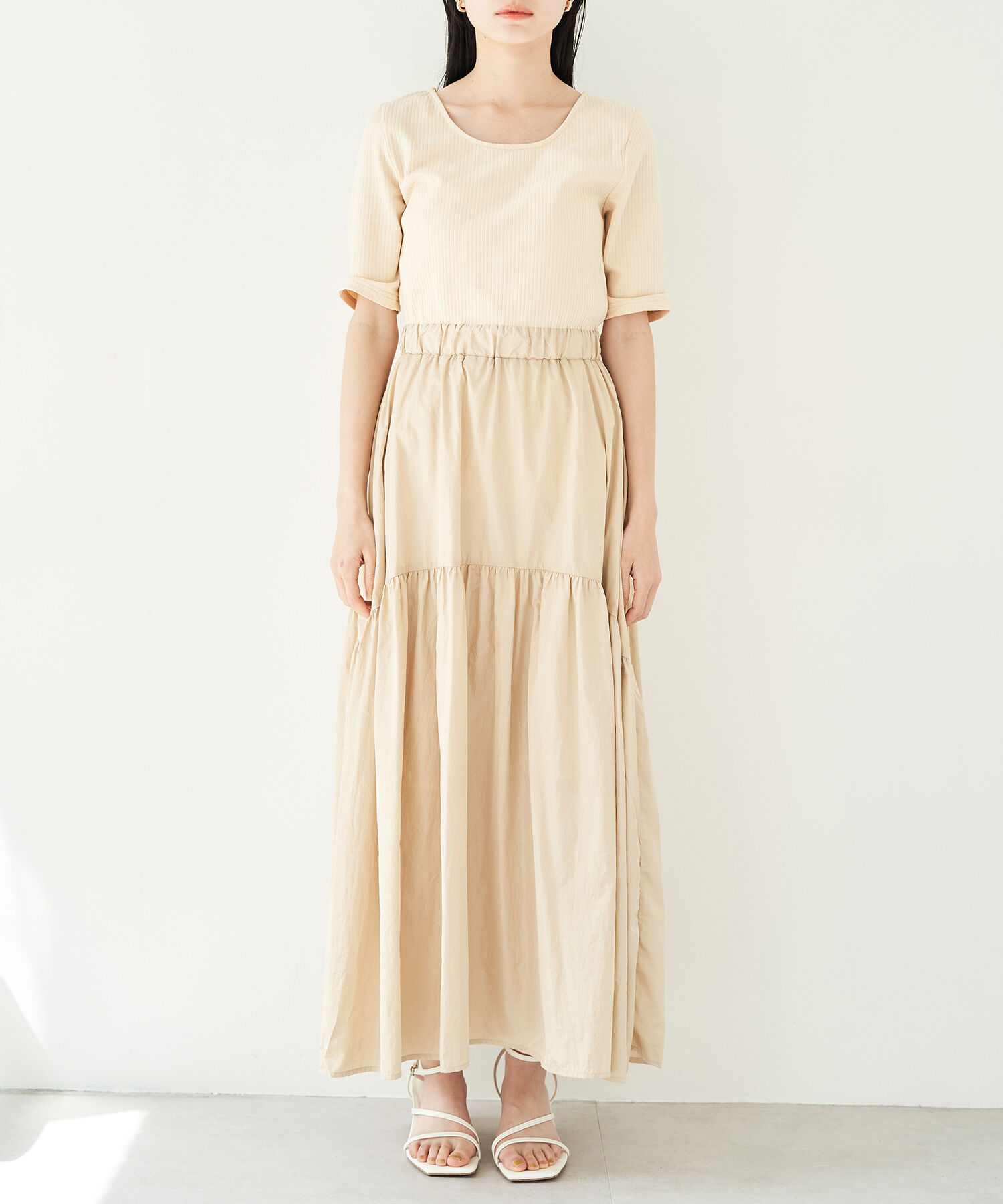 VIS「前後2WAY異素材ドッキングワンピース」|ワンピース|