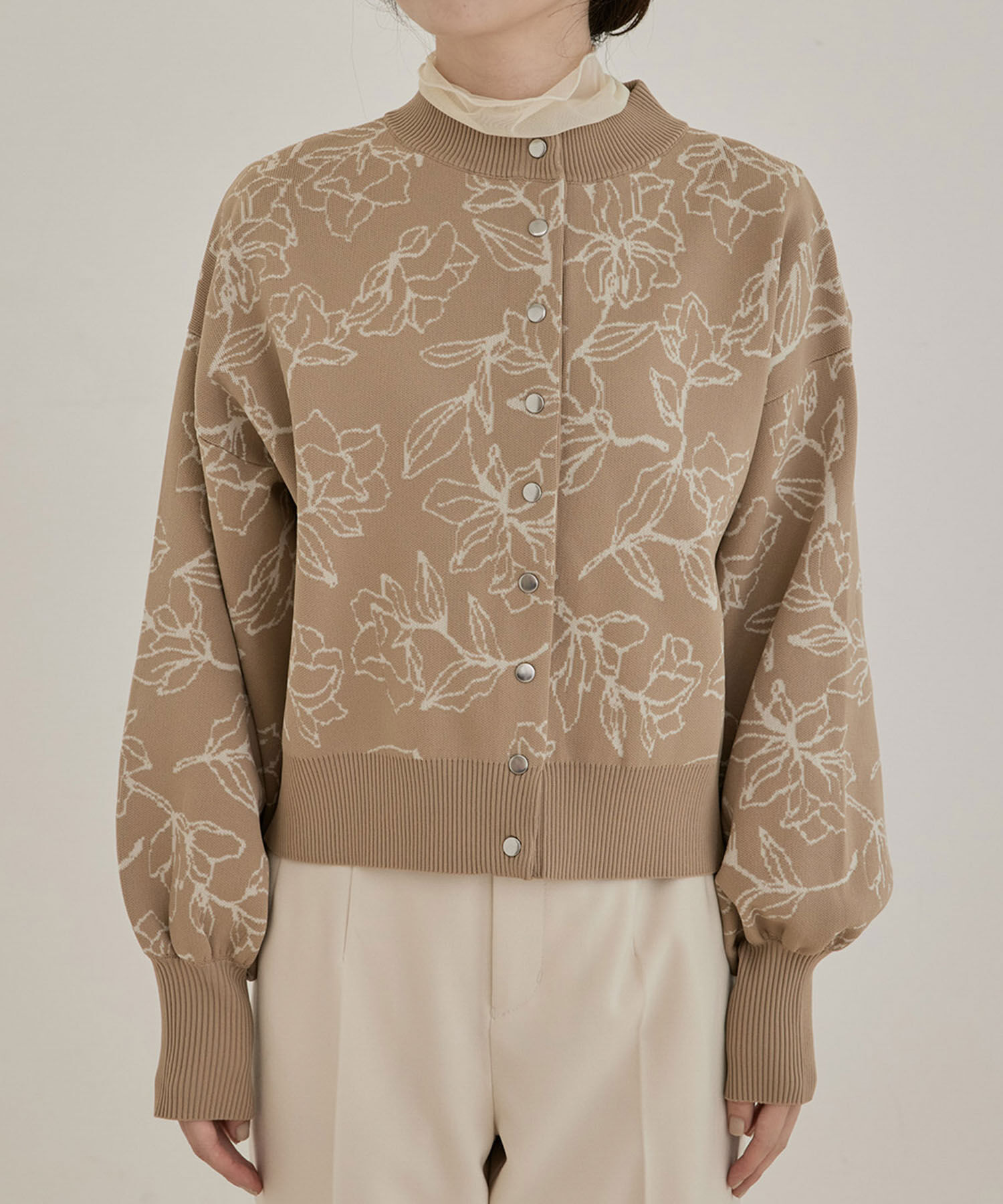 VIS「多釦ニットカラーカーディガン」|カーディガン|