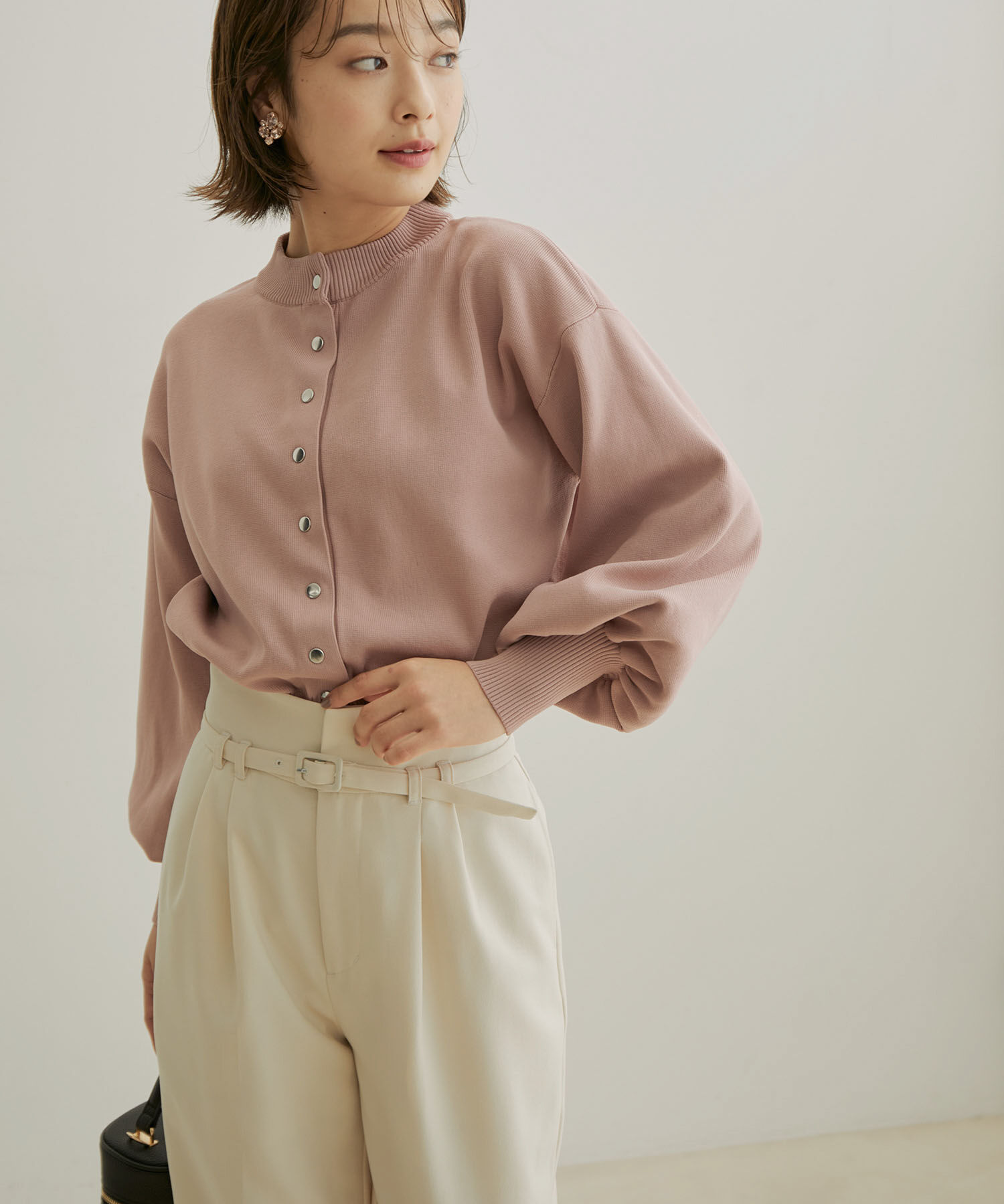 VIS「多釦ニットカラーカーディガン」|カーディガン|