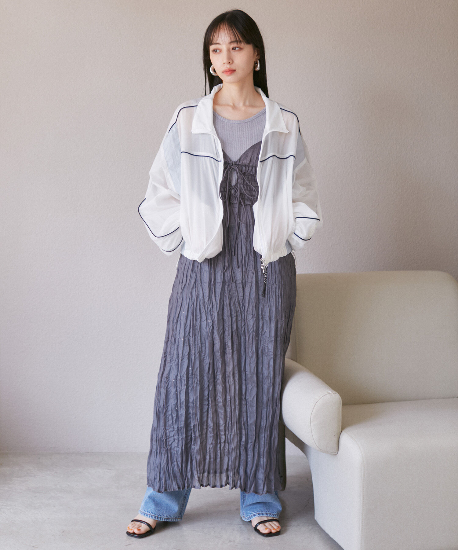 VIS「パイピングダブルジップシアートラックブルゾン」|ブルゾン・スタジャン|