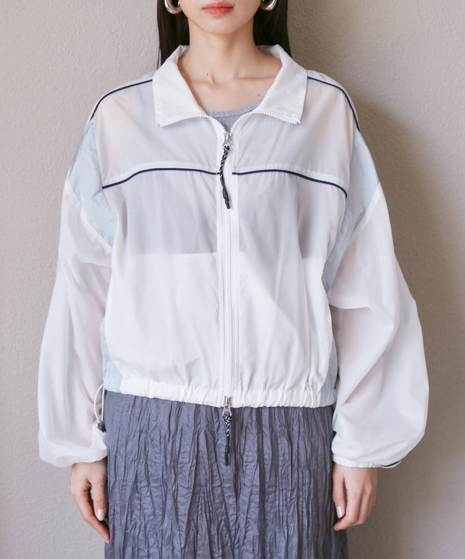 VIS「パイピングダブルジップシアートラックブルゾン」|ブルゾン・スタジャン|