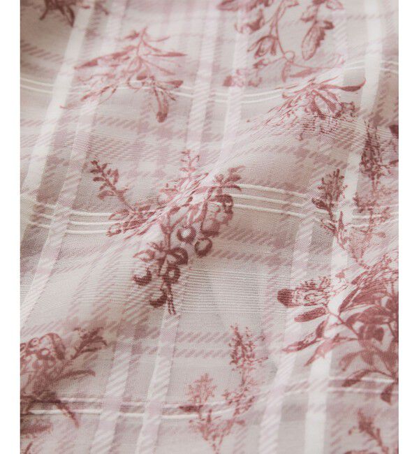 VIS「【洗える】2WAYショルダーシアーチェックブラウス」|シャツ・ブラウス|