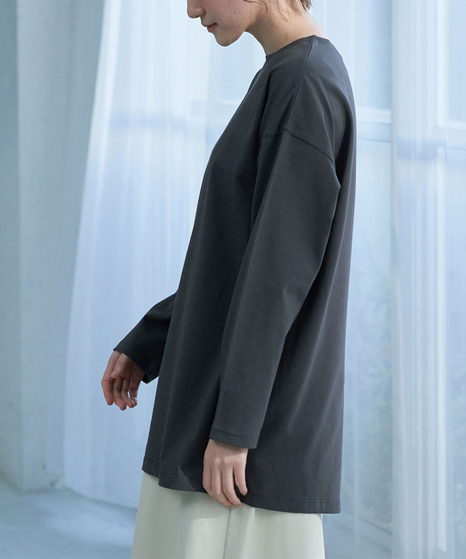 Rope&rsquo;Picnic「【ラク美Tee】【TRUE COTTON】バックスリットチュニック」|Tシャツ・カットソー|