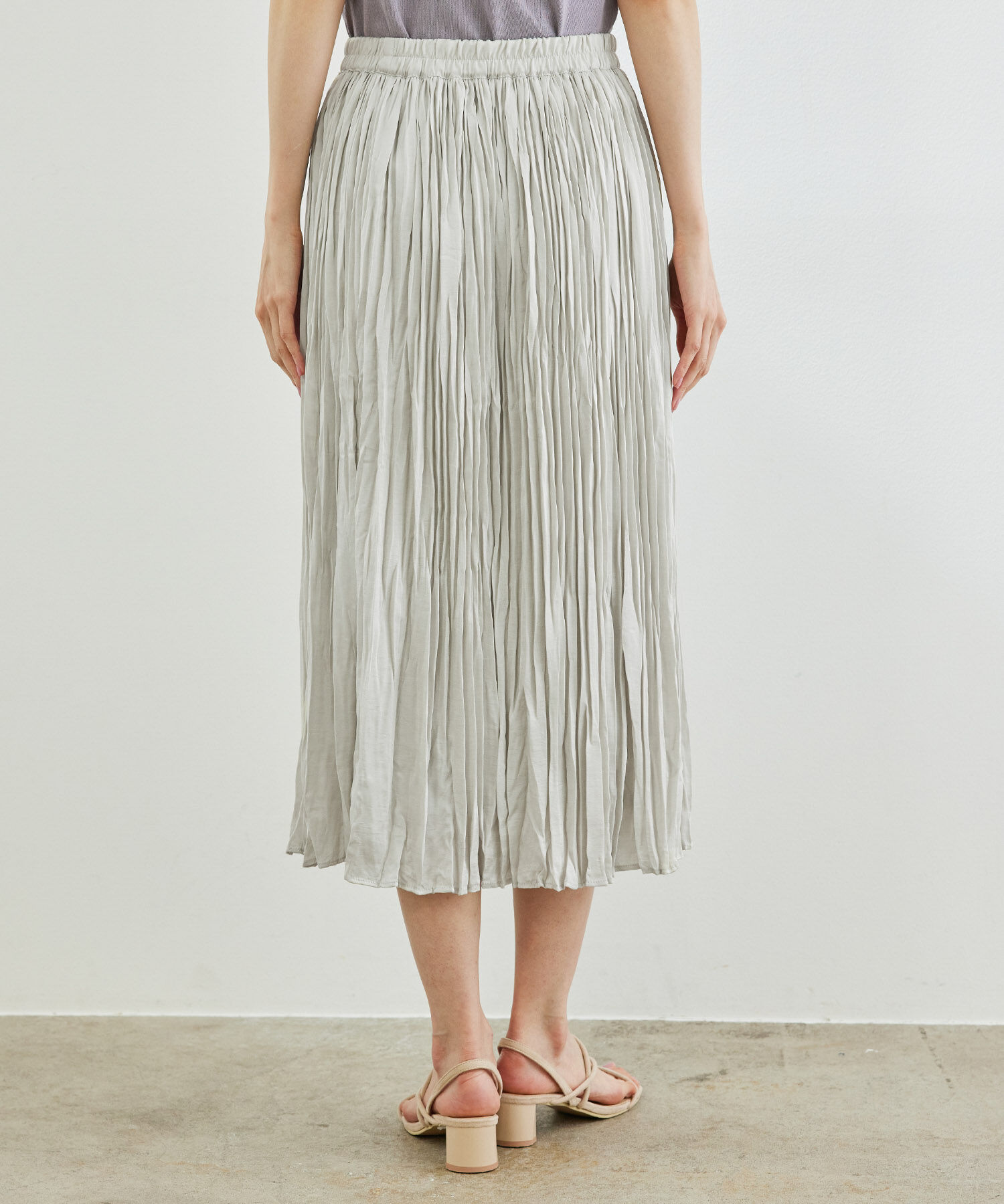 Rope&rsquo;Picnic「サテンワッシャープリーツスカート」|スカート|