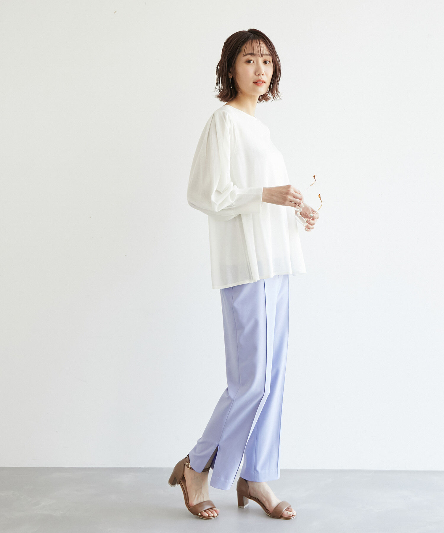 Rope&rsquo;Picnic「洗濯機OK/ボリュームスリーブシアープルオーバー」|ニット・セーター|