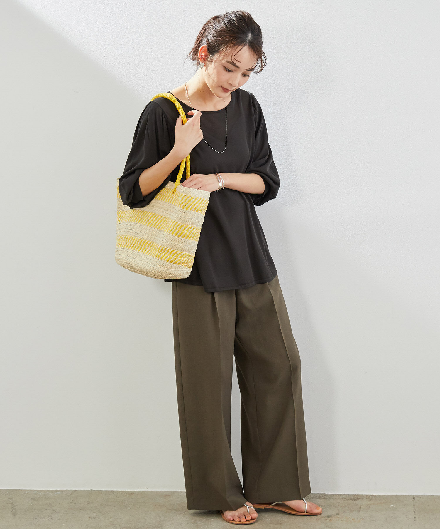 Rope&rsquo;Picnic「洗濯機OK/ボリュームスリーブシアープルオーバー」|ニット・セーター|