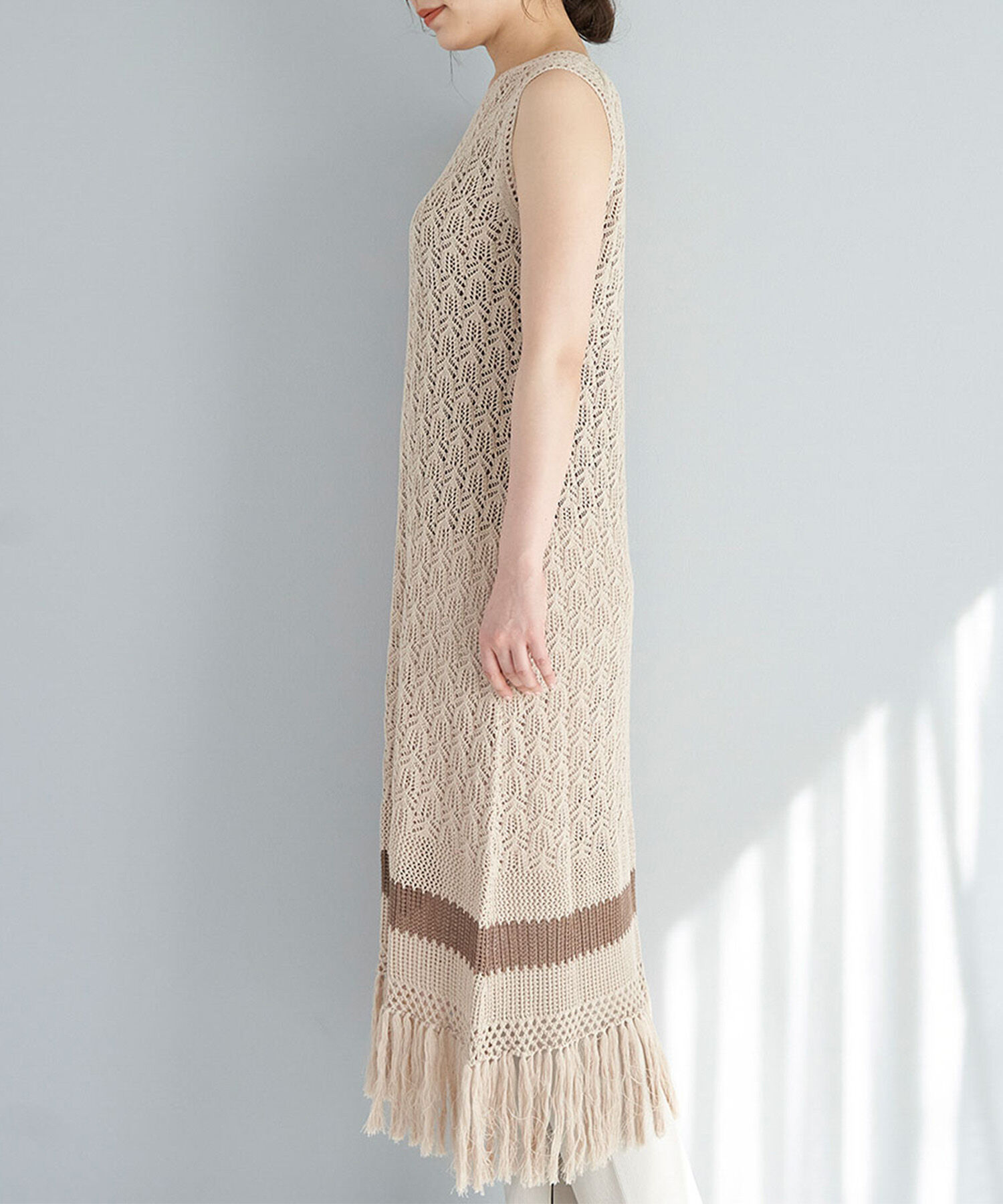 Rope&rsquo;Picnic「フリンジ付きニットワンピース」|ワンピース|