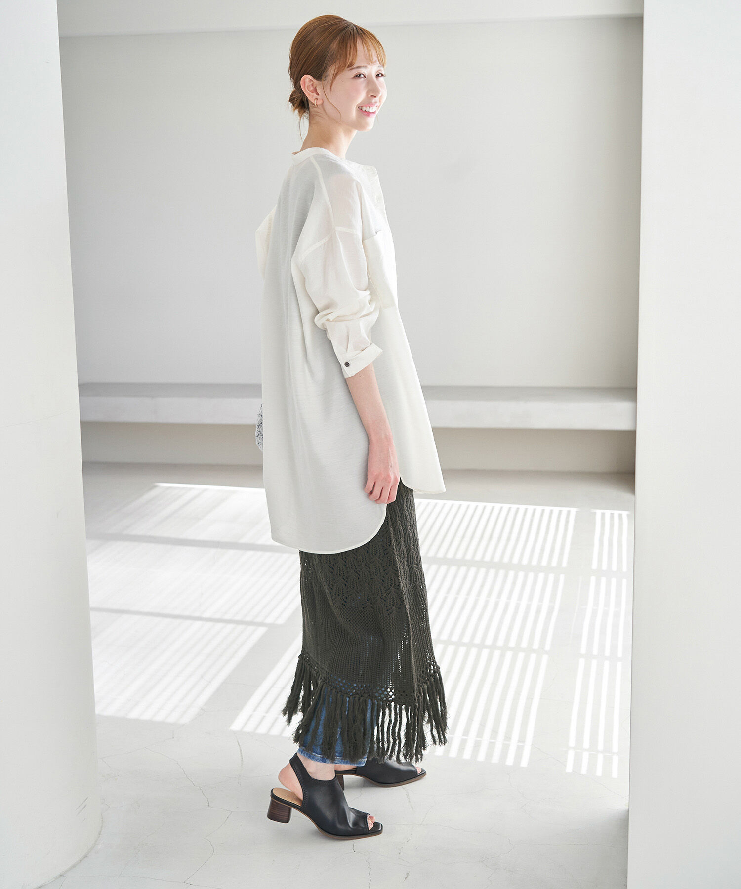 Rope&rsquo;Picnic「フリンジ付きニットワンピース」|ワンピース|